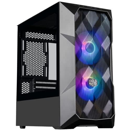 Image of Cooler Master TD300 Mesh PC Case - Mini-Tower, Designed for High Airflow, 2 x 120mm ARGB Intake Fans, Micro-ATX & Mini-ITX MB Support, Tempered Glass Side Panel, Removeable Top, ARGB/PWM Hub
