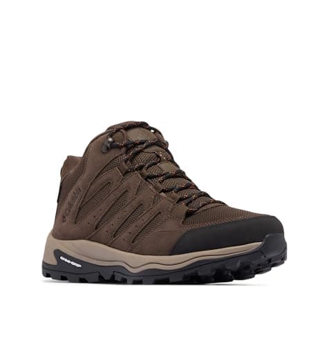 Image of Columbia Men's Redmond 4 Mid WP, Mid Rise Trekking and Hiking Boots, Cordovan/Tangy Orange, 9 Regular