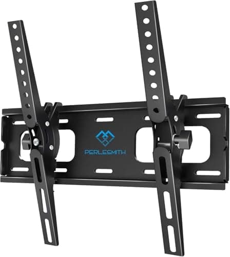 Image of PERLESMITH TV Wall Bracket Tilt, TV Mount for Most 26-70 inch Flat and Curved TVs up to 60KG, Max VESA 400X400mm, PSMT2-E