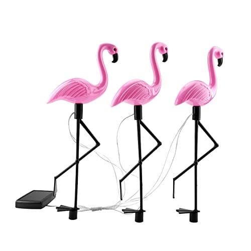 Image of Phefop Outdoor Solar Garden Lights, Pink Flamingo Decorative Metal Stake Lights for Garden, Patio and Yard with Solar Power, Easy Installation