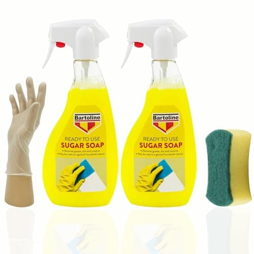 Image of 2 X Sugar Soap Spray Bundle, 500ml, Ideal Sugar Soap for Walls, Effective Sugar Soap for Cleaning, Gentle and Non-Toxic Sugar Soap Liquid, Includes Sponge and Gloves