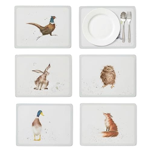 Image of Portmeirion Home & Gifts Pimpernel Wrendale Designs Placemats, Set of 6, Multi-coloured,30.5 x 23cm, X0010568739