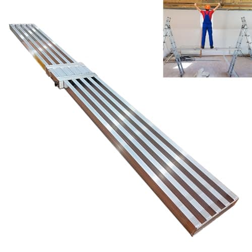 Image of Aluminum Heavy Duty Scaffolding Tower with Expandable Scaffold Board 0.85 Ft Wide Work Platform Bench Cross Brace for Ceiling and Wall Painting Adjustable Height