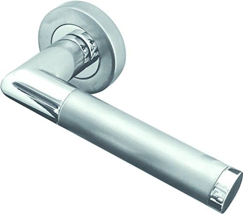 Image of Dual Finish Lever on Rose Chrome Door Handles by Jedo