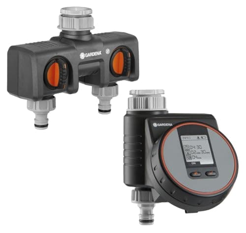 Image of Gardena smart Water Control Set: Intelligent irrigation computer controlled with smart app, additional 2-way distributor, frost warning system, proven valve technology (1895-20)