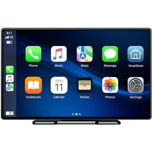 Image of LAMTTO 9 Inch Wireless Car Stereo with Apple Carplay and Android Auto,Portable Touch Screen GPS Navigation for Car,Car Audio Receivers with Bluetooth,Airplay,AUX,Screen for All Vehicles