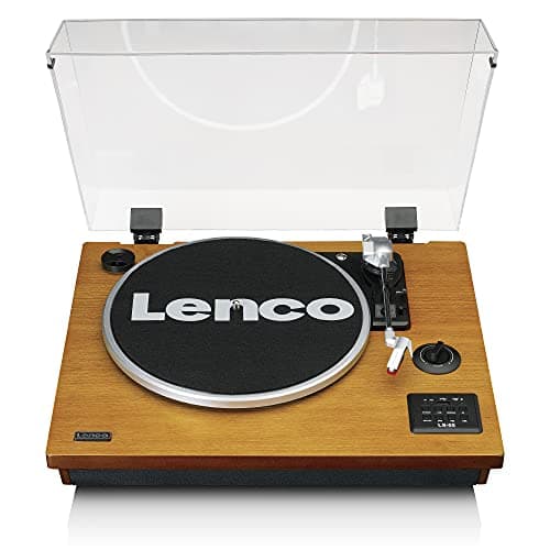 Image of Lenco LS-55 Turntable with Integrated Speakers - Bluetooth Reception - Direct Coding of MP3 on Storage Media - 2 x 5 Watt RMS - USB Input - AUX - Brown