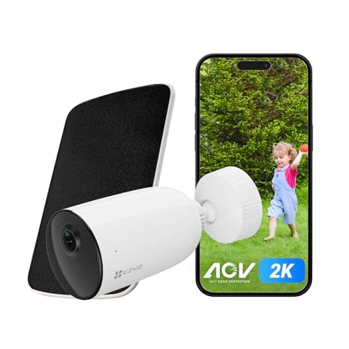 Image of EZVIZ Wireless Battery-Powered Security Camera Outdoor, with Solar Panel, Smart Human Motion Detection, Colour Night Vision, 1080P, Weatherproof, Two-Way Talk, H.265, SD Card/Cloud Storage (CB3 KIT)