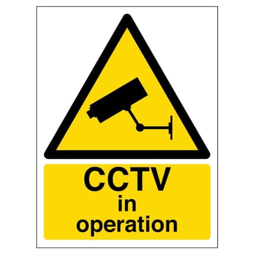Image of V Safety Warning Cctv In Operation Sign - Portrait - 150mm x 200mm - 1mm Rigid Plastic