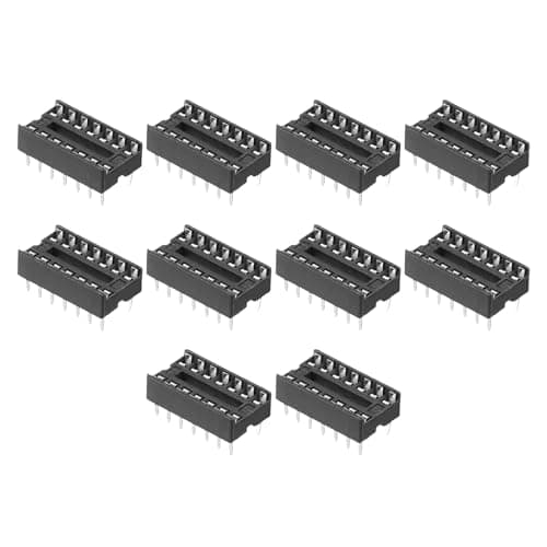 Image of sourcing map 80Pcs DIP IC Chip Socket Adapter, 2.54mm Pitch 14 Pin Gate Soldering Flat Circuit Chip