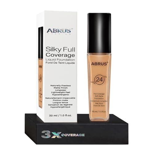Image of ABRUS Liquid Foundation – Long Lasting 24hr Concealer – Waterproof & Hydrating Foundation – Light Foundation for Flawless Matte Coverage – Suitable for All Skin Types