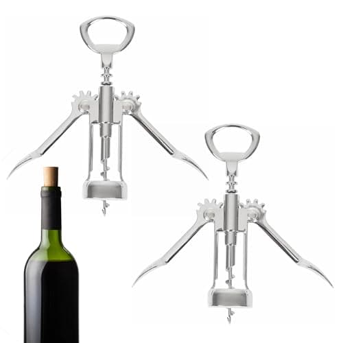 Image of Premium Twin Lever Corkscrew in Elegant Copper Finish - Effortlessly Uncork Your Favorite Wines (2, Chrome)