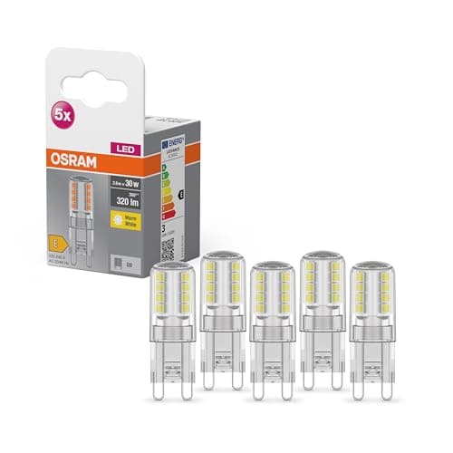 Image of OSRAM Star PIN LED lamp, G9-Base Clear Glass,Warm White (2700K), 320 Lumen, 30W-Replacement, Non-dimmable, 5-Pack