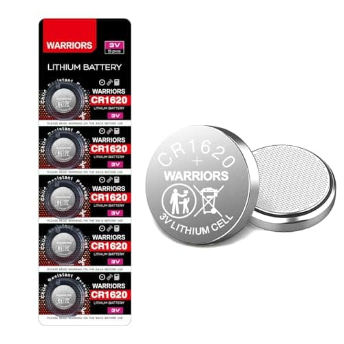 Image of Warriors 5X 1620 CR1620 Coin Button Cell 3V 3 Volt Lithium Batteries Battery 5X Child Resistance Safety Package Retail Pack