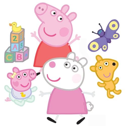 Image of Star Cutouts SC4866 Peppa Pig, Baby Evie & Suzy Sheep Wall Decoration Pack – Kids’ Party Cardboard Cutouts for Bedrooms & Birthdays