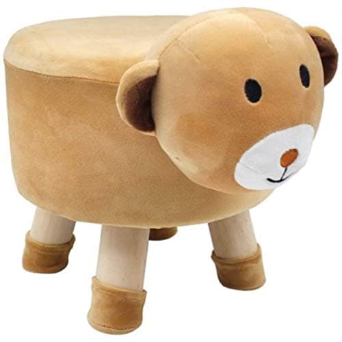 Image of Lesser & Pavey Luxury Wooden Foot Stool Bear Design Kid Chair Seat