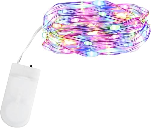 Image of Gcstnn LED Fairy Lights Battery Operated, 2M 20LED 3Pack Mini String Lights IP65 Waterproof Silver Wire Lights for Jars, Christmas, Halloween, Bottles, Bedroom in/Outdoor Decoration(Multicolor)