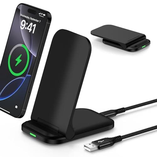 Image of 15W Foldable Wireless Phone Charger for Google Pixel 10 10 Pro XL 9 Pro 8 8a 7, Samsung Wireless Charger Fast Charger Stand for Samsung S26 S25 Ultra S24 FE S23 S22 S21, iPhone 17 Pro Max 16 15 14 13