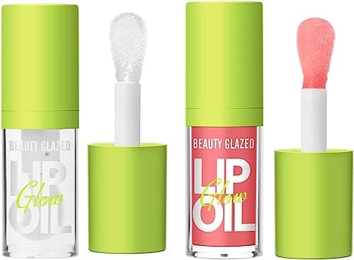 Image of Big Brush Head Pink Moisturizing Jelly Lip Gloss Oil - Long Lasting Liquid Lipsticks - Non-stick Cup Lip Tint - Fresh Texture (#101+102)