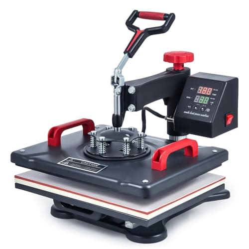 Image of CREWORKS 12"x15" Heat Press Machine, 360 Degree Swing Away Shirt Printing Machine with Digital Control, 30x38cm Multipurpose Shirt Press Machine with Dual Heating Tubes for Pillow Case Mouse Pad Bag
