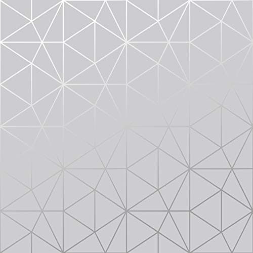 Image of World of Wallpaper Metro Prism Geometric Triangle Wallpaper Metallic (Grey/Silver)