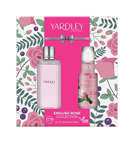 Image of Yardley London English Rose EDT & Mist Set Gift box - Gifts for Women - Christmas her - Ideal Birthday, New year Eve, Anniversaries - Vegan friendly, Cruelty free, Multi