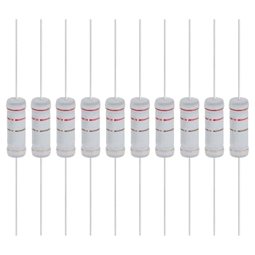 Image of YOKIVE 10 Pcs 220 Ohm 5 Watts Metal Oxide Film Resistor, 5% Tolerance Resistor Axial Lead | Flame Proof for DIY Electronic Circuits, Audio-Video Projects