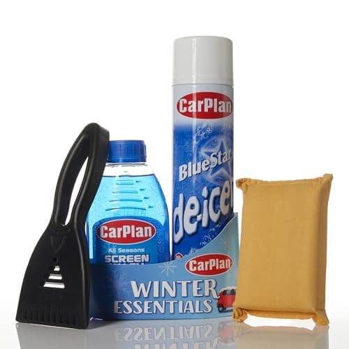 Image of CarPlan Winter Essentials Kit - Deicer, Screen Wash, Ice Scraper, Windscreen Deminster Pad