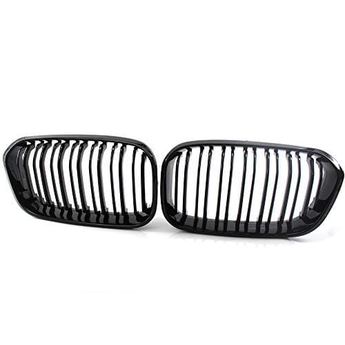 Image of Glossy Black Double Bridge Front Kidney Grill Grilles (F20 2015-2018)
