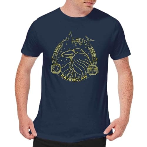 Image of Harry Potter Ravenclaw Raven Badge Men's T-Shirt - Navy XXL