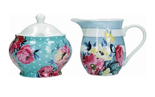 Image of Mikasa Clovelly Milk Jug and Sugar Bowl Set in Gift Box, Porcelain, Multi Colour, 2 Pieces