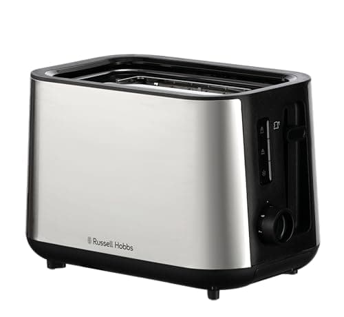 Image of Russell Hobbs Toaster 2 Slice (Extra Wide slots, 6 Browning levels, High-Lift, Frozen, Reheat & Cancel function, Lift & Look, Removable crumb tray, Brushed stainless steel) Classics 27390