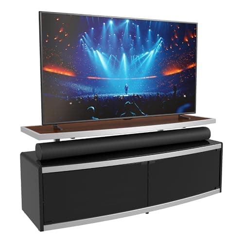 Image of AVF Stage Rectangular TV Stand - STG1250A - Adjustable Height And Four Top Colour Options, For TVs Up to 55" and 45kg. Open & Closed Storage, Safety Glass Doors