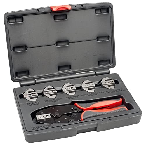 Image of Anvil AV-CRMPKIT Professional Quick Interchangeable Ratchet Crimp Tool Set 7pc