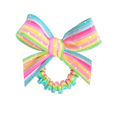 Image of invisibobble Kids Slim Scrunchie Colourful I 1 x Rainbow & Stars I Gifts for Girls I Hair Bow Children's Hair Accessories
