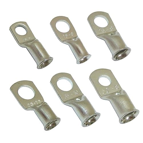 Image of KafTon 10x Copper Tube Terminals 6mm to 95mm Cable Welding Crimp Terminal Ring Lug Battery Starter (35mm² - 8mm)