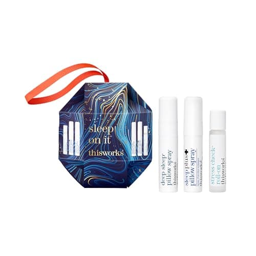 Image of This Works Sleep On It Kit - Sleep Plus Pillow Spray, Deep Sleep Pillow Spray & Stress Check Roll-On (5ml Each) - Mini Set with Lavender, Eucalyptus & Frankincense