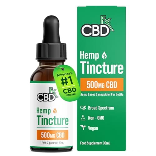 Image of CBDfx 500mg CBD High Strength CBD Oil, Improved Purity, All Natural, Vegan, Non-GMO, Broad Spectrum, Blended with MCT Oil, No THC, 30ml (30 Days)