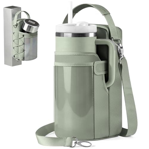 Image of GLORIEROO Magnetic Gym Bag for Women - Water Bottle Holder Bag Carrier with 4 Built-in Magnets, Touchscreen Phone Pocket, Green, Gym