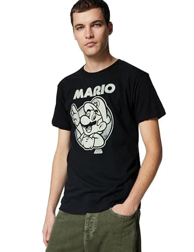 Image of Nintendo Men's So Mario T-Shirt, Black, XXL