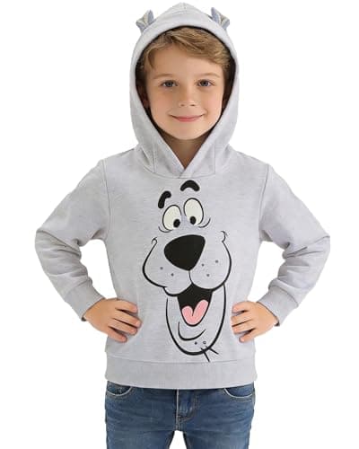 Image of Xumplo Boys Hoodie for Kids Toddler Sweatshirt Long Sleeve Jumpers with Bear Ears Top Pullover （Grey，6 Years）
