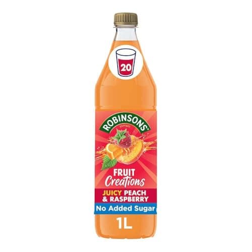 Image of Robinsons Fruit Creations Real Fruit Squash, 1L, Peach and Raspberry