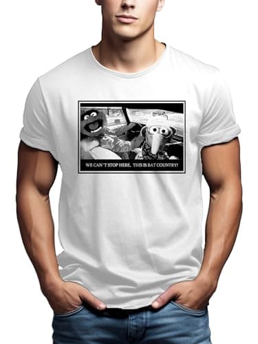 Image of MAKAYA Funny Slogan T-Shirts for Men Fear and Loathing in Las Vegas White Size XL