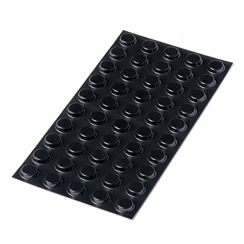 Image of Happy Bananas Self Adhesive Black Bumper Pads, Flat Topped Rubber Feet for Chopping Boards, Glass, Electronics, Crafts - 12.7mm x 3.5mm (50)