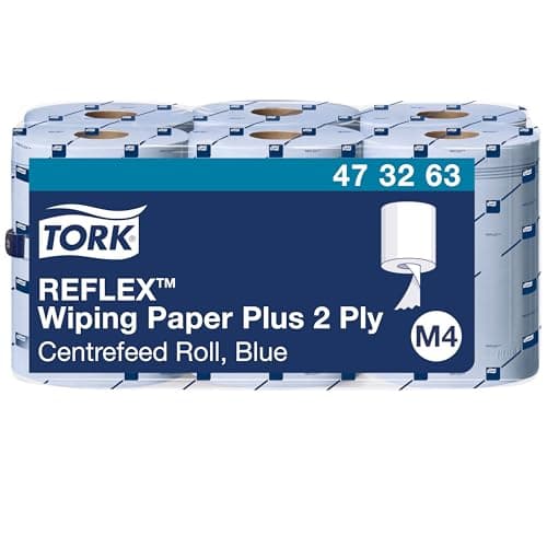 Image of Tork Reflex Wiping Paper Towel Plus Blue M4, Multipurpose, 6 x 429 Sheets, 473263