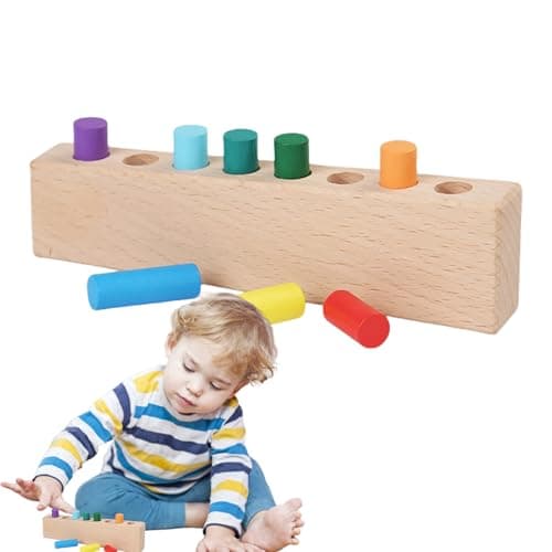 Image of Trveqhk Preschool Fine Motor Skill Toys | Hand-eye Coordination Training Toy,Wooden Colorful Sticks Plugboard,for Children Boys Home Preschool Kindergarten Nursery