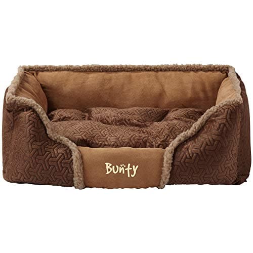 Image of Bunty Kensington Dog Bed Medium - Anti Anxiety Dog Sofa Bed, Cushioned Raised Walls, Machine Washable, Removable Inner Cushion, Non-Slip Rubber Base - Puppy, Cat & Pet Bed (Brown, S)