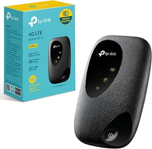 Image of TP-Link M7010 4G LTE Portable WiFi, Mobile WiFi Hotspot Works up to 8 Hours, Caravan, Travel 4G Router, SIM Card Slot, Unlocked LTE-Advanced MiFi, Share up to 10 Devices, App Management