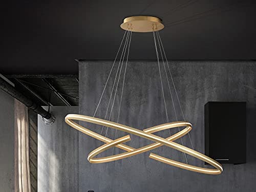 Image of Schuller Elipse - Dimmable Integrated LED Pendant Light, Brushed Gold
