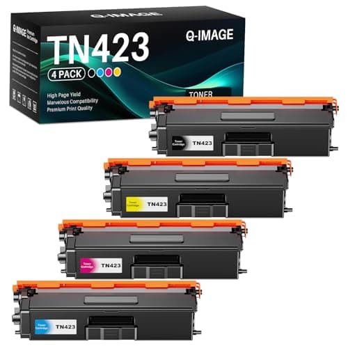 Image of TN423 Toner Cartridge Compatible with Brother TN-423 TN-421 Work for Brother HL-L8260CDW, HL-L8360CDW, DCP-L8410CDW, MFC-L8690CDW, MFC-L8900CDW (Black, Magenta, Cyan, Yellow, 4 Packs)